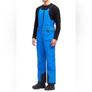 🔥FREE SOLDIER Men's Blue Insulated Waterproof Snow Bib Ski Overalls Sz L/30 NWT.